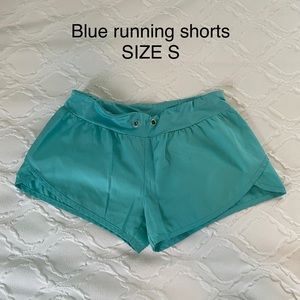 Blue running shorts